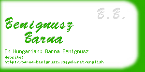 benignusz barna business card
